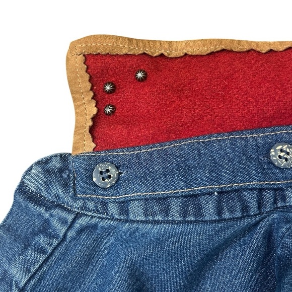 Vintage Double D Ranch Denim Concho Button Reversible Collar Jacket Small - Picture 7 of 16